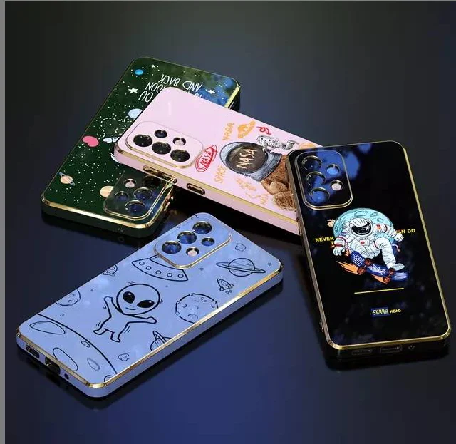 wholesale Phone Case For Tecno spark 7 spark 6 air back Cover Plating astronaut customize design Silicone  for Oppo for infinx