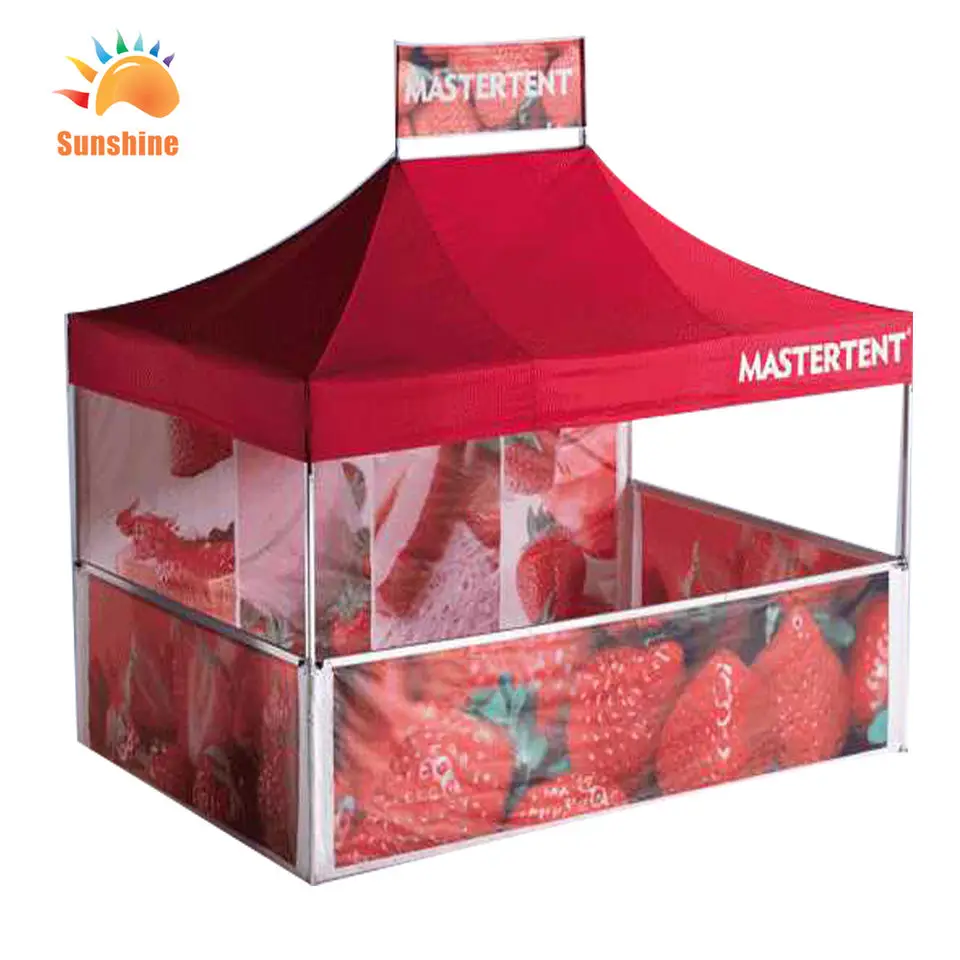 Sunshine Market Outdoor Red Black food vender Booth 10x10 ft Fruit vegetable drink doughnut pizza hamburger tent with logo