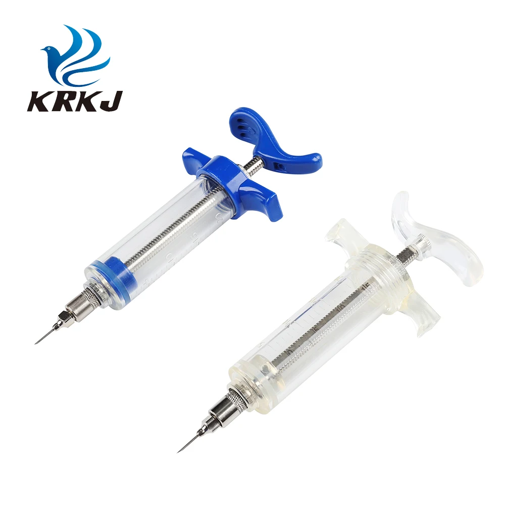 KD304 veterinary plastic steel TPX/PC 10ml 20ml 30ml 50ml vaccinator syringe with graduation for animals