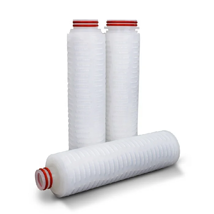 Absolute rating Hydrophobic PVDF membrane air filter cartridge with lined steel fins for gas and solvents sterile filtration