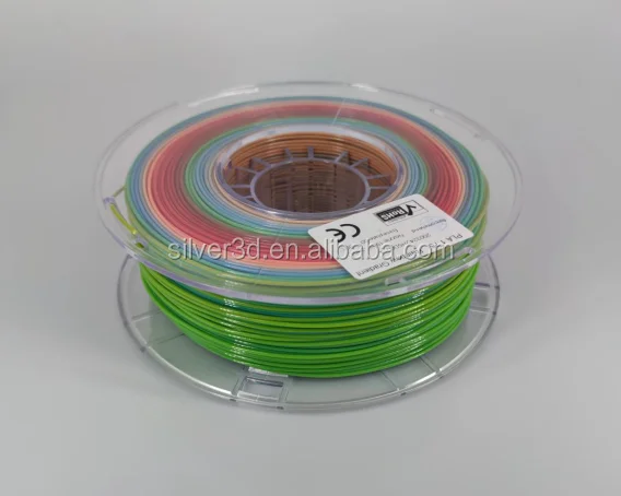 Factory price 3d printer filamemt OEM customized plastic rods Rainbow Silk PLA filament 1.75mm 2.85mm 3mm 1kg