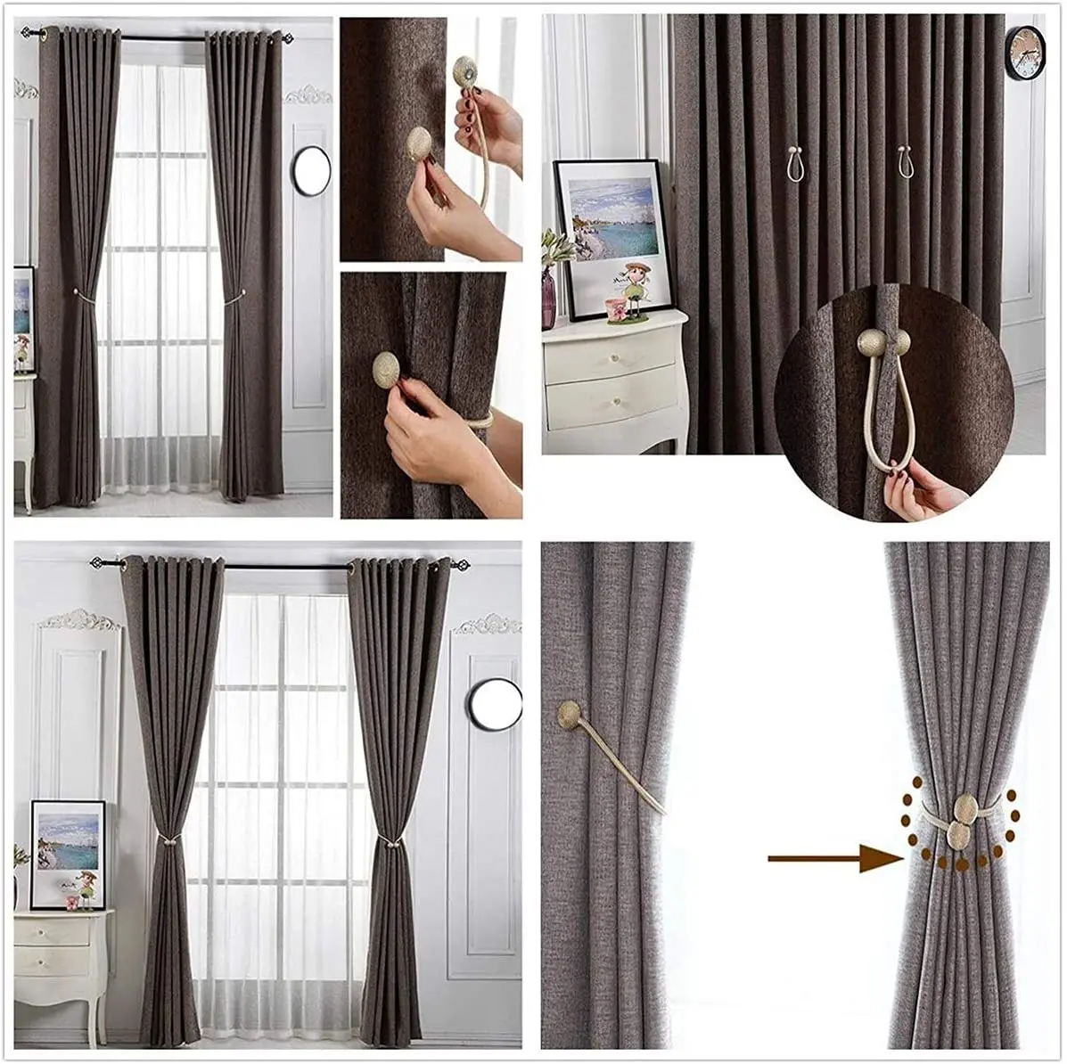 New Curtain Accessories Magnetic Buckle Tieback clips For Home Decor Tieback For Holdback Curtain
