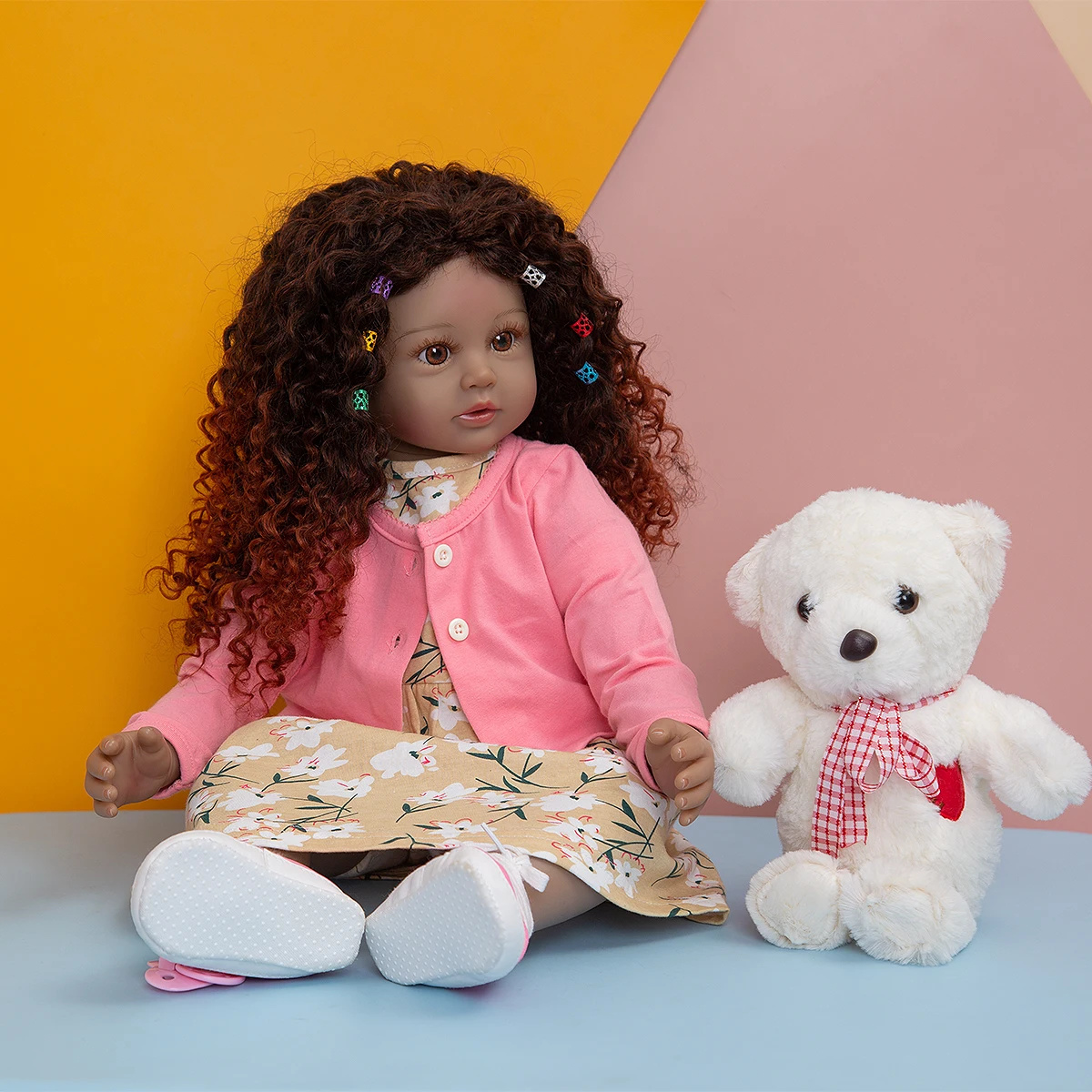 Black Skin As Africa Todder Reborn Baby Dolls 60 CM Cloth Body Newborn Bebe Toys Doll Gift for Kids Birthday