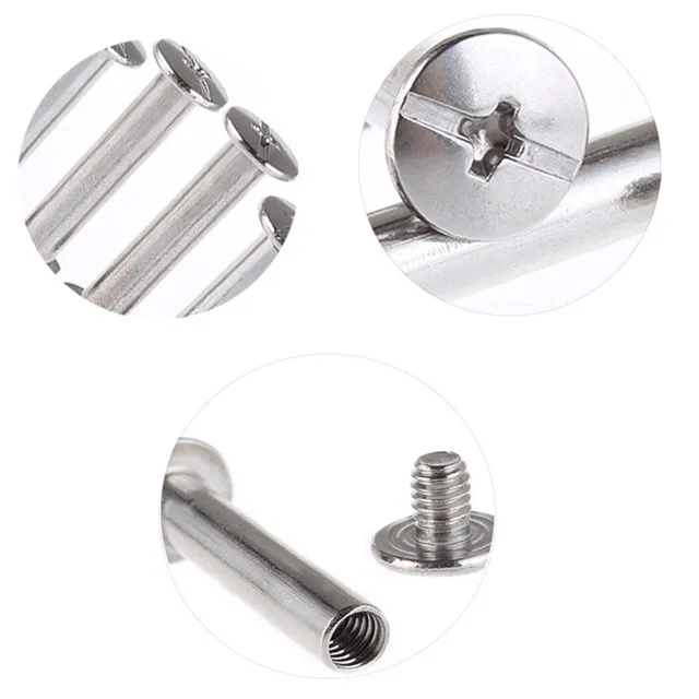 Slotted flat rivet head chicago screw