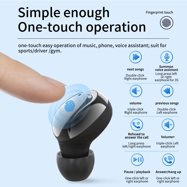 Factory Price High Quality Low Latency TWS Sound Control Bluetooth Wireless Earphone Headphone Wireless Earphone Manufacturers