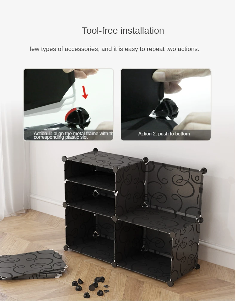  Платяной шкаф Smart-Furn 6 - 16 кубиков черный пластиковый для дома «сделай сам» модульный детский хранения детские шкафы ПП