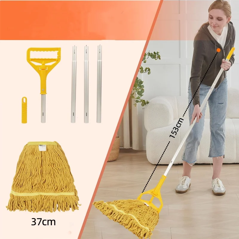 Hot Commercial Custom Aluminum Mop for Home Floor Cleaning Splicing Rod Looped End with Cotton Head Wholesale