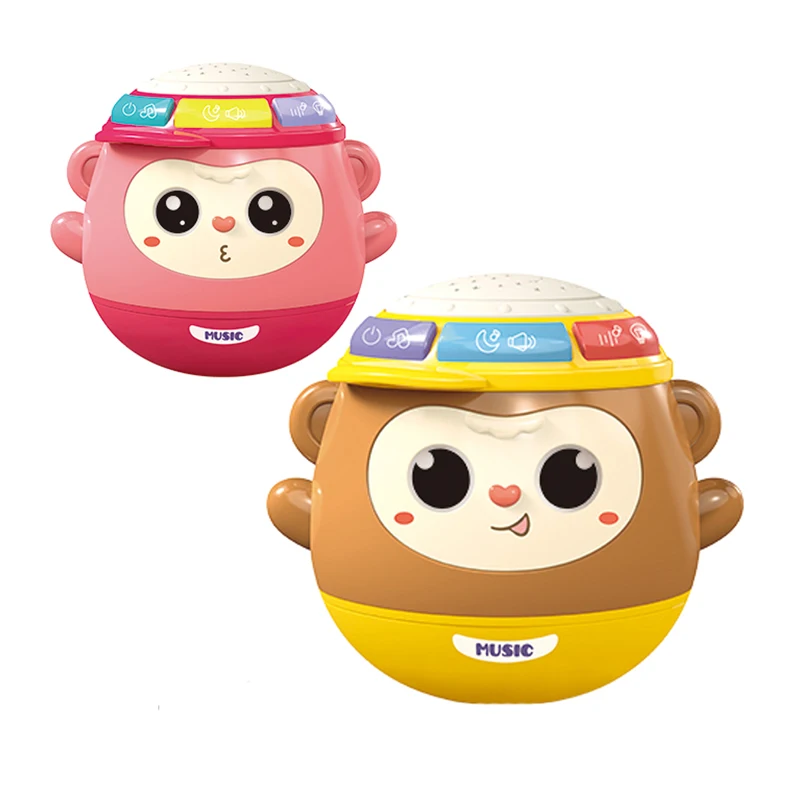 Silicone Material Tumbler Roly-poly Toy Baby Balance Tumbler Toy projection Cartoon Figures Baby Educational Stacking Toys