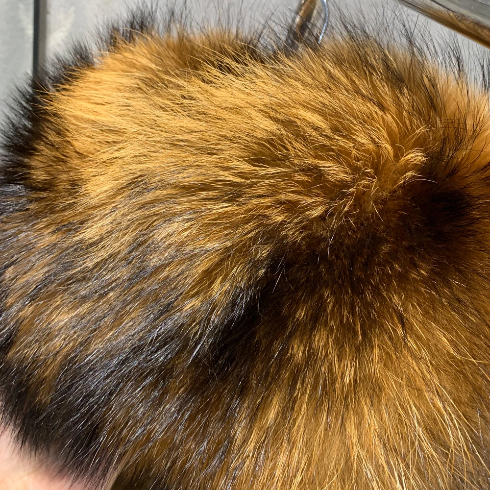 High quality warm winter fur scarf natural real fur shawls raccoon fur scarf ladies