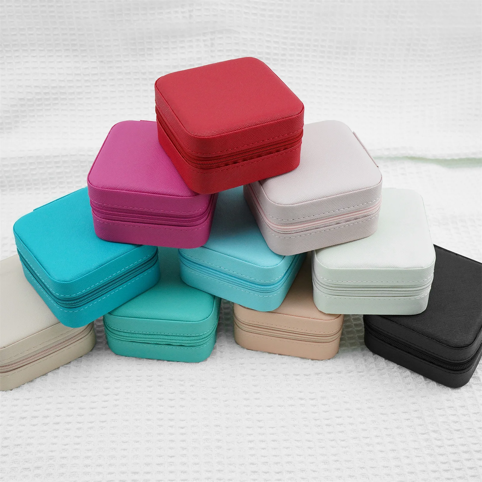 FADELI Women Girls Small Earrings Ring Earring Necklace Pu Jewellery Case Travel jewelry Box Leather Jewelry Organizer