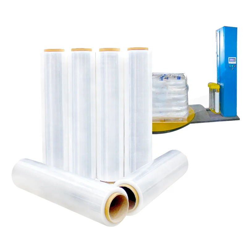 2023 Colorful  LLDPE hand use stretch film 23 microns 500mm goods wrapping Film with LOGO printing