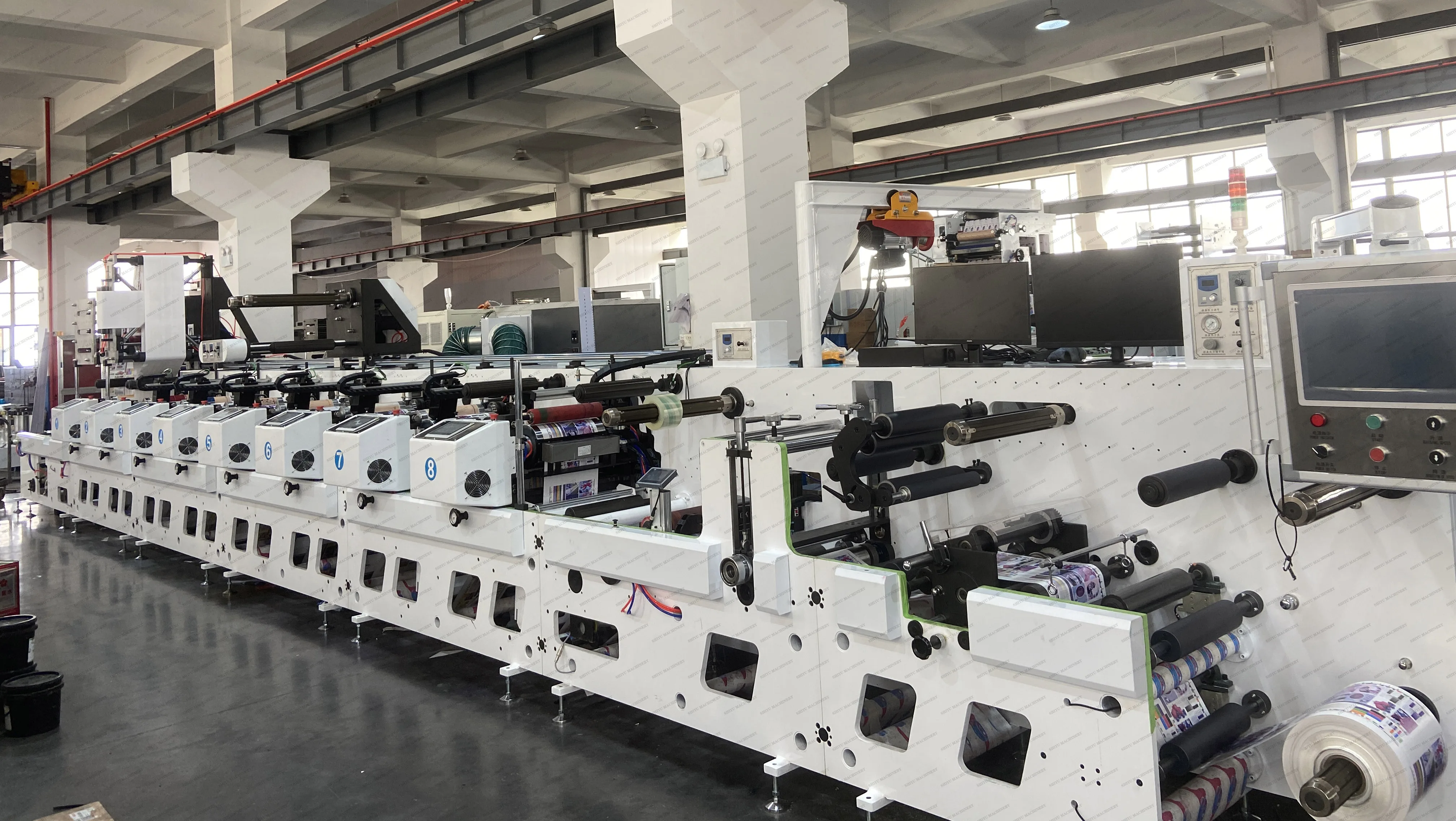 Automatic 6 8 10 Color Flexo Roll to Label Printer Sticker Machine Printing