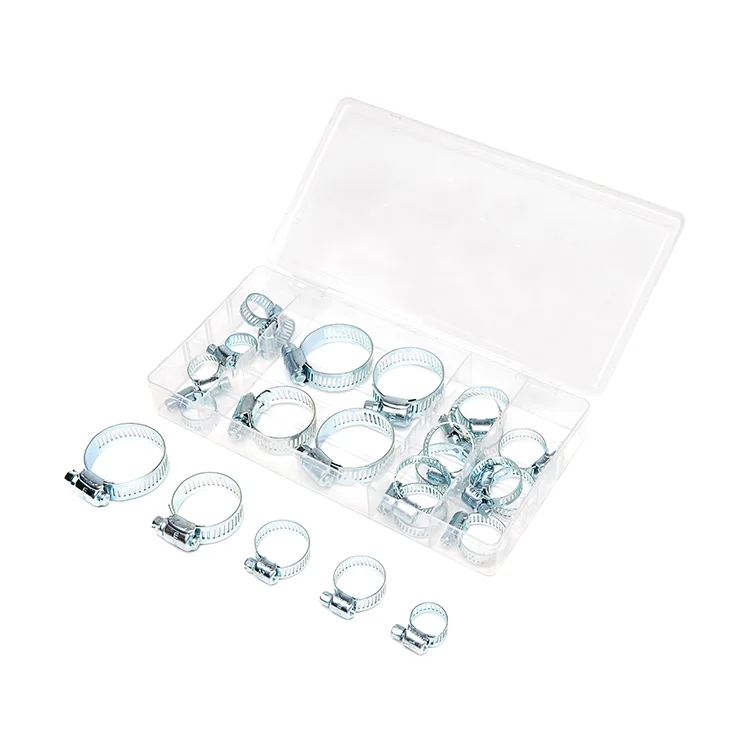 High Quality 26PC Zinc Plated Metal Hose Clips Hose Clamps