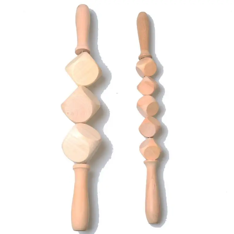 Wood Massage Roller Anti Cellulite Body Sculpting Pink Wooden Cup Tool Wooden Therapy Massage Tools Set