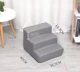 Best Pet Supplies Pet Steps and Stairs with Certificate Foam for Dogs and Cats Non-Slip 3 Steps Pet Stairs