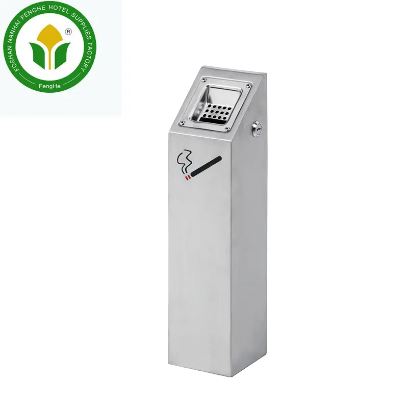 
Hotel wall mounted square metal ash barrel ash bin ashtray 