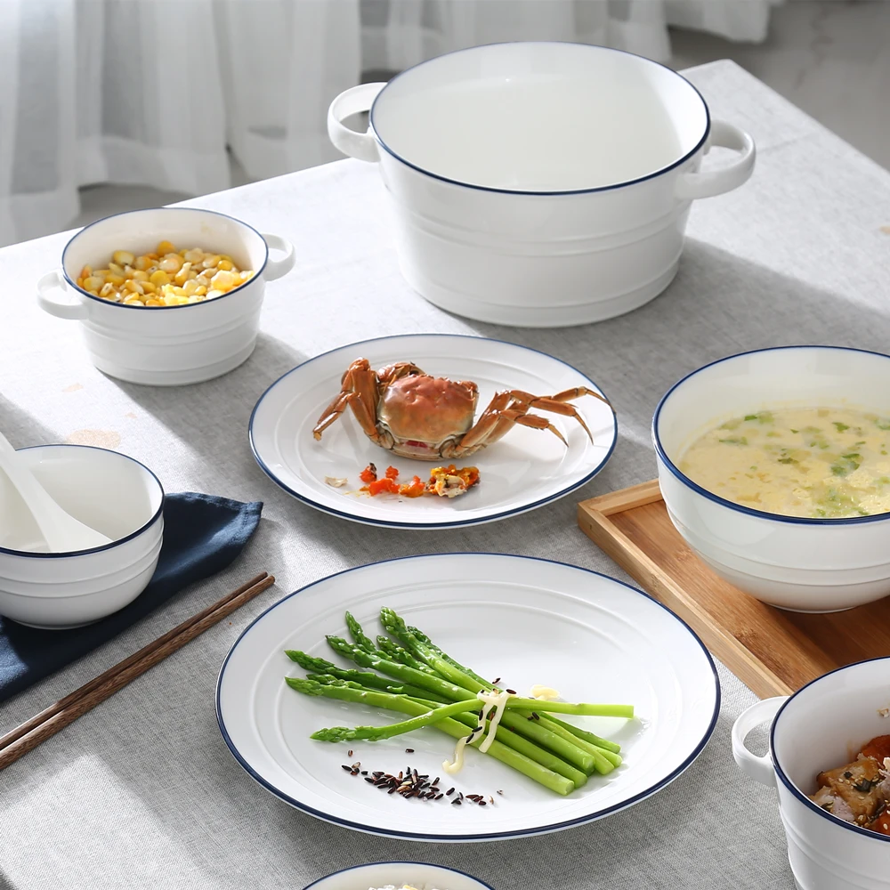 Популярная белая керамическая кастрюля cocotte в стиле кантри с