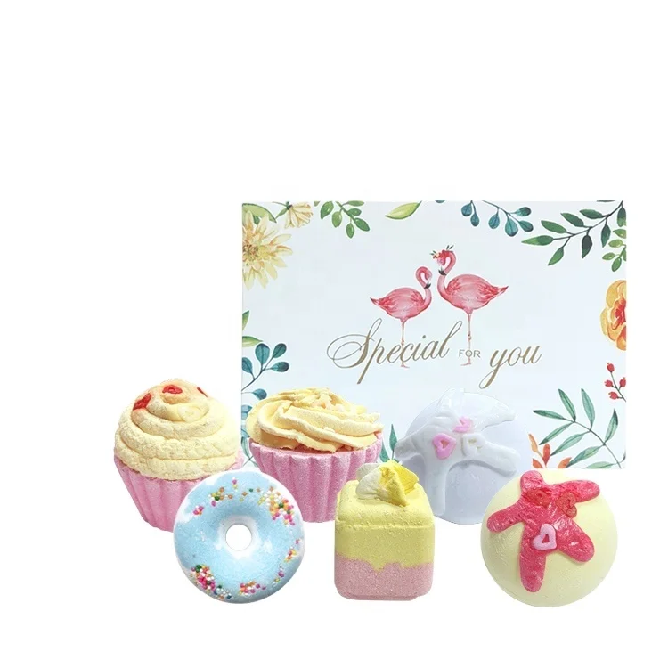 Fizzy Bath Bombs Kids Mini Donut Cookie cup cake Shape Luxury Mini Bath Salt Ball Bombs Packing Gift Set