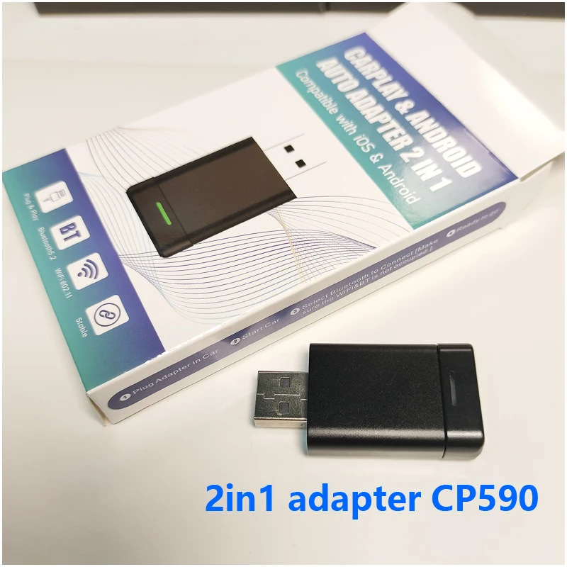 2024 тренд в США Корея 2 1 USB мини-адаптер Carplay 5 0 portatil CP590 конвертируемый проводной беспроводной адаптер CarPlay для iPhone