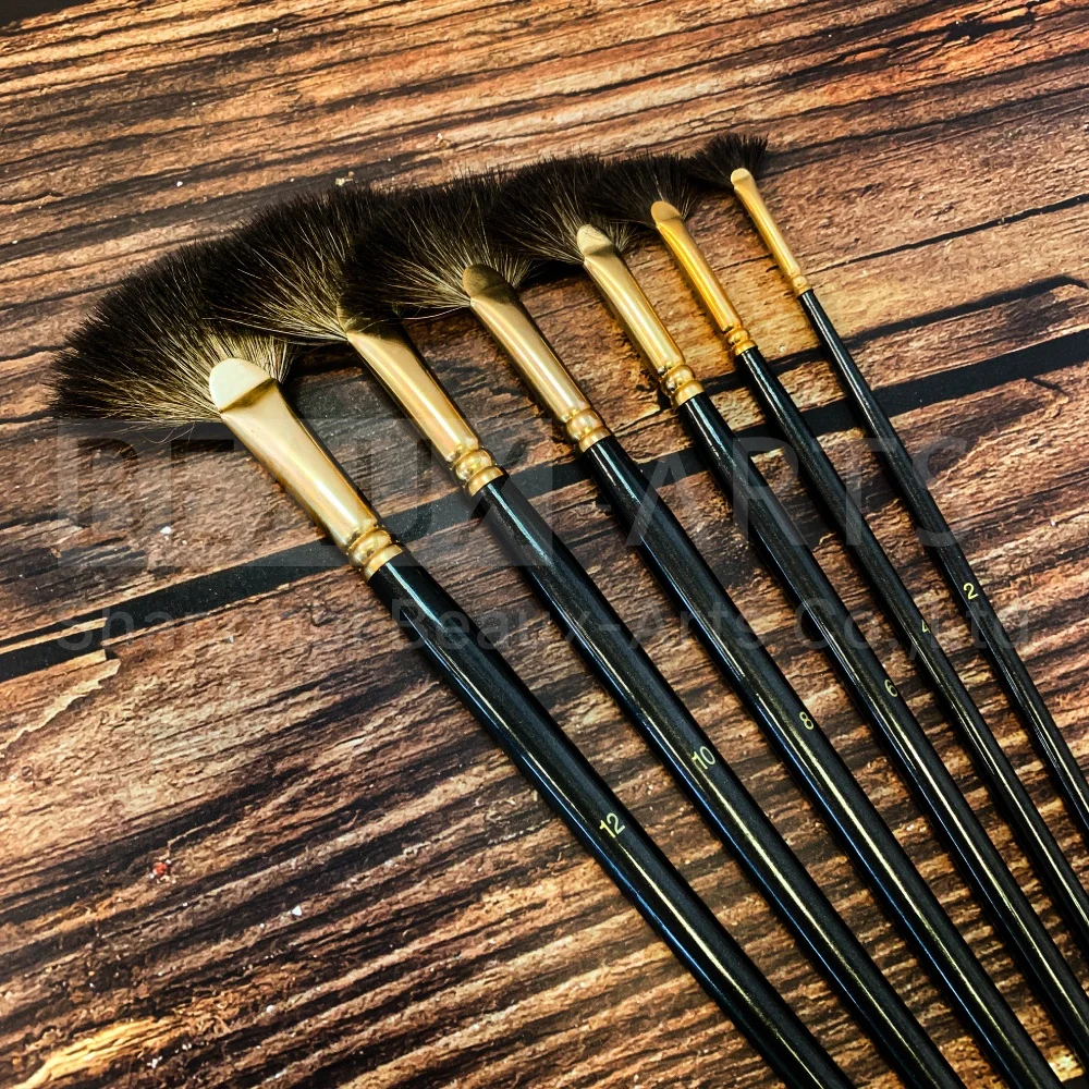 Набор кистей ArtTalk Racoon для рисования маслом кисточки акриловыми красками деревянная ручка