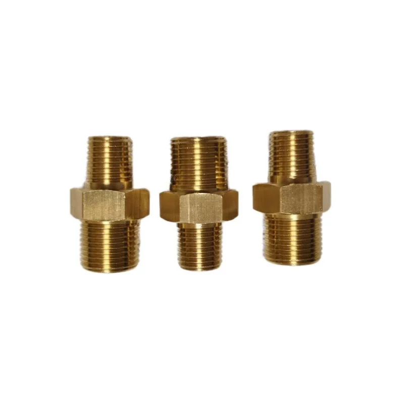 Brass Pipe Hex Nipple Fitting Quick Coupler Adapter 1/8 1/4 3/8 1/2 BSP Male To Male Thread Reducer Water Oil Gas Connector