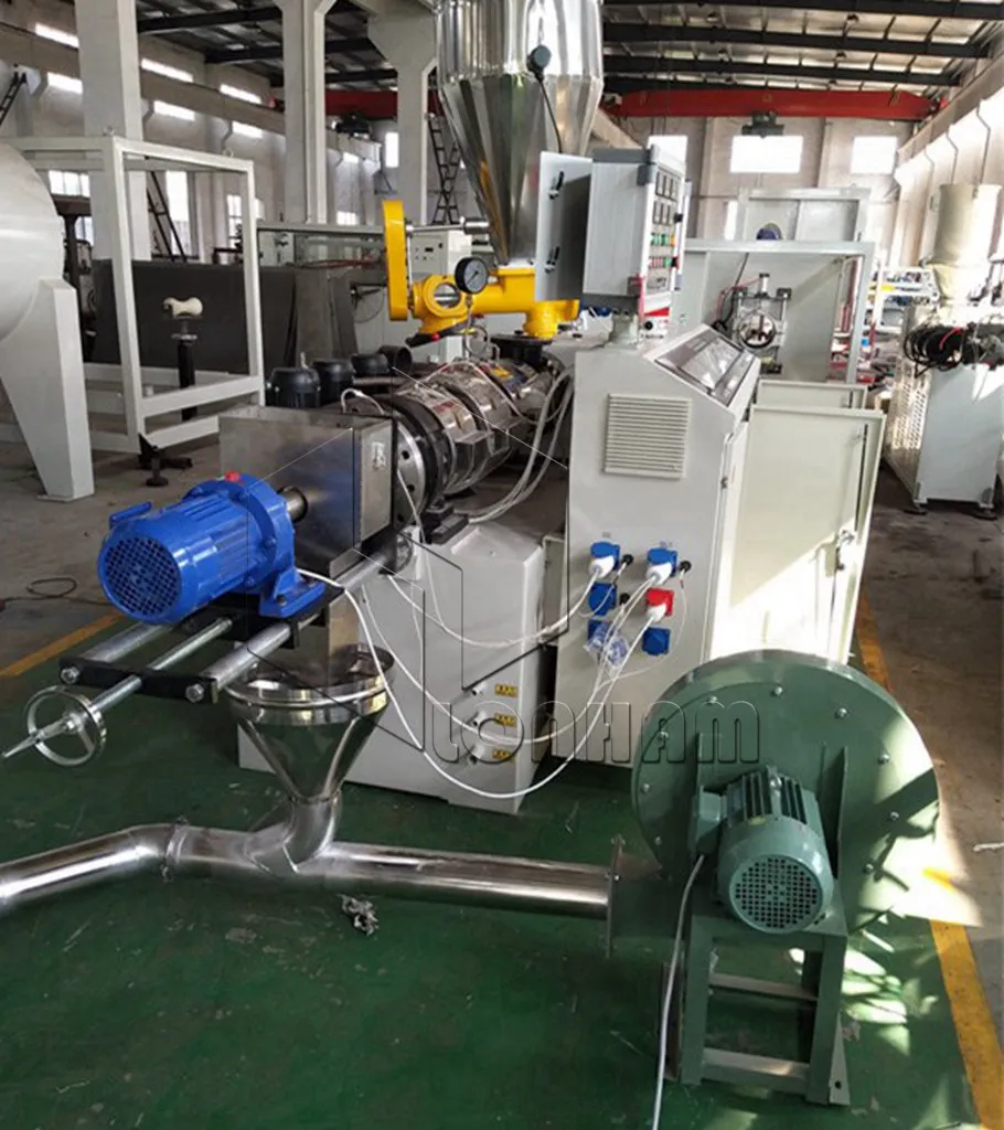 PVC  Pelletizer Machine Hot Cutting Granule Extruding Line