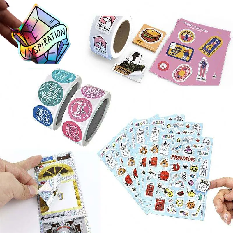 Wholesale Vinyl Stickers Custom Printing Adhesive Waterproof Roll White Vinyl Stickers With Logo Cheap Stickers