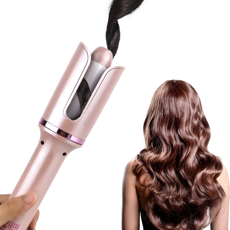 Customized Logo Professional Mini Portable Big Wave Smart Rotating Automatic Hair Curler Curling Iron