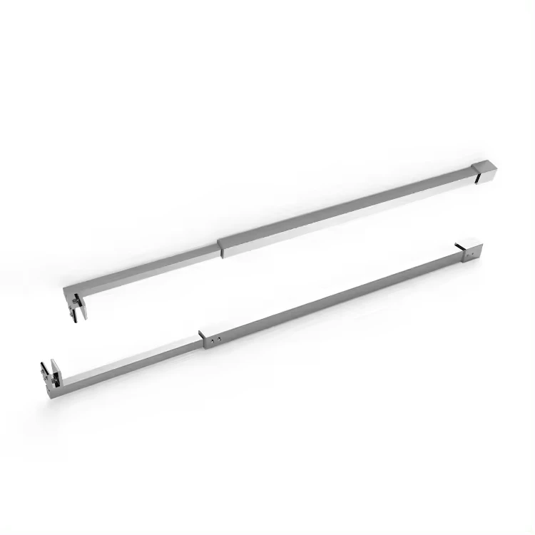 Contemporary Silver Glass Adjustable Stabilizer Shower Support Bar