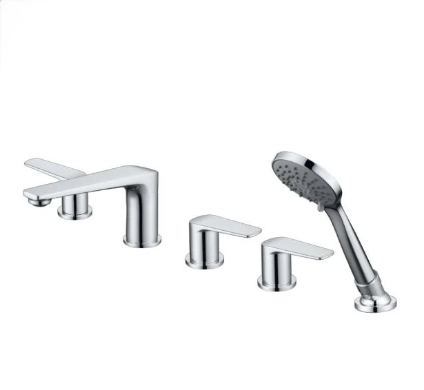 American style cUPC Brushed nickel BN finish brass Build in zinc spout round bath shower faucet set with pressure balance valve