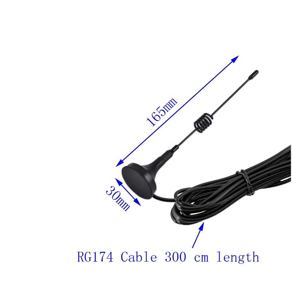 GSM GPRS Antenna 3dbi OMNI Aerial Magnetic Base 3 Meters Cable SMA Omni-directional Antena