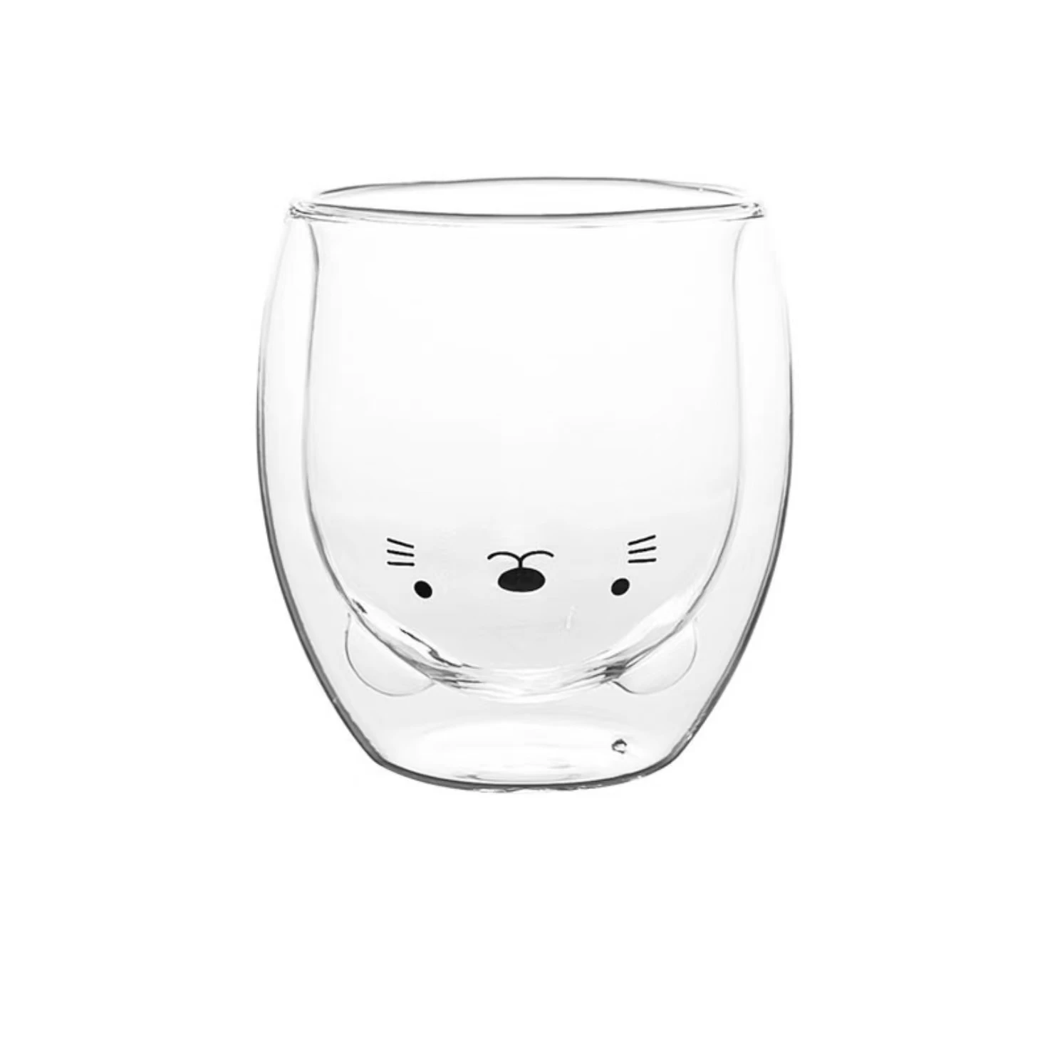 Wholesale Nordic Glass Cup High Borosilicate Double Layer Heat Resistant Glass Bear Cup Cartoon Creative Drinking Glass Cu