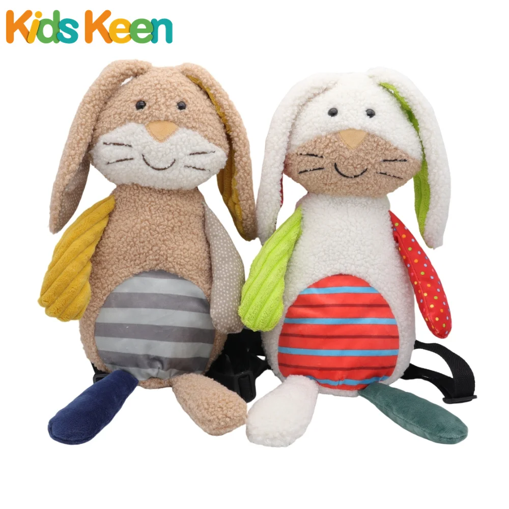bunny plush toy  High Quality Baby Kids Animal Cartoon Plush school bag Cheap Cute backpack rabbit toy