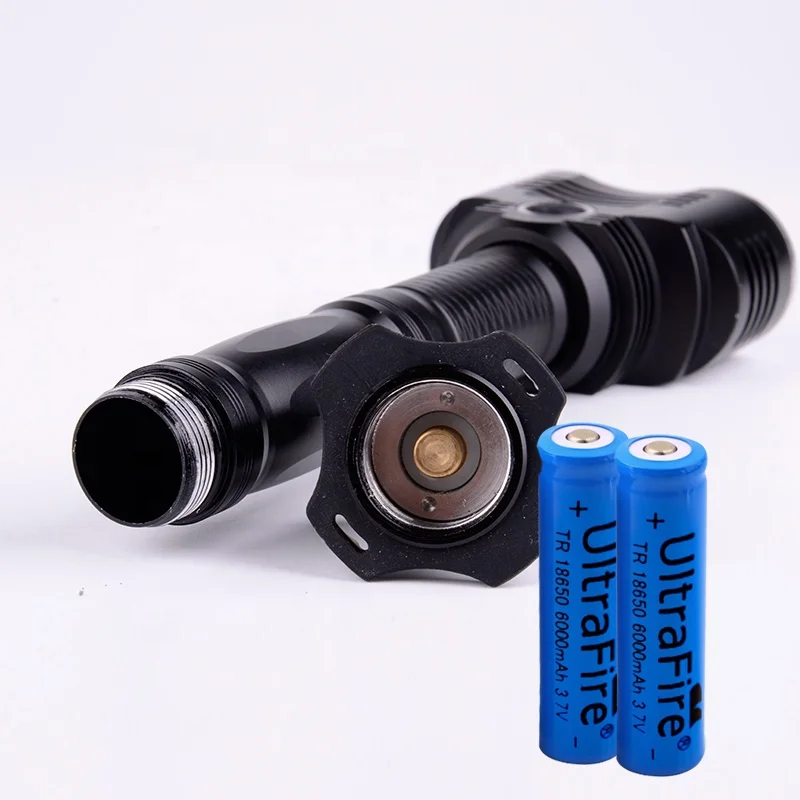 
Best Bright 2 PCS U2 LED 18650 Battery Rechargeable Security Tactical 2000 Lumen Flashlight 