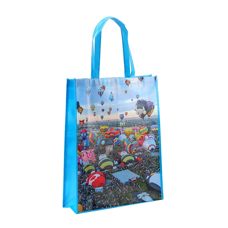 eco friendly reusable custom sublimation printing colors non woven Laminated shopping bags for grocery