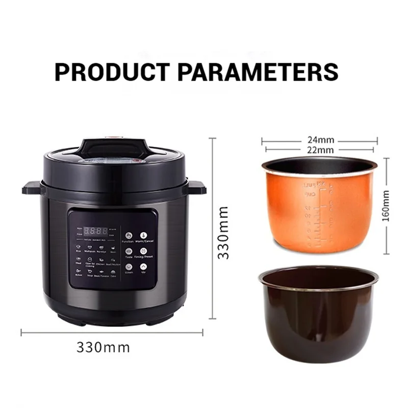 Factory Price 5L 6L electric Steamer 11 Preset Menu Digital Slow Smart pressure cooker Rice cookers electric