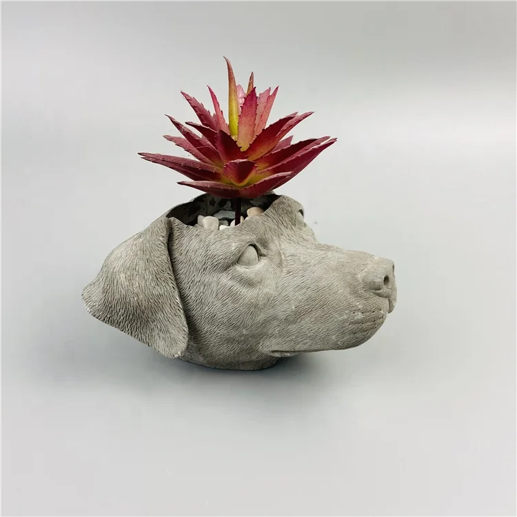 
High Quality Wholesale Home Decoration Animal Shape Hand Carved Cement Flower Pot 