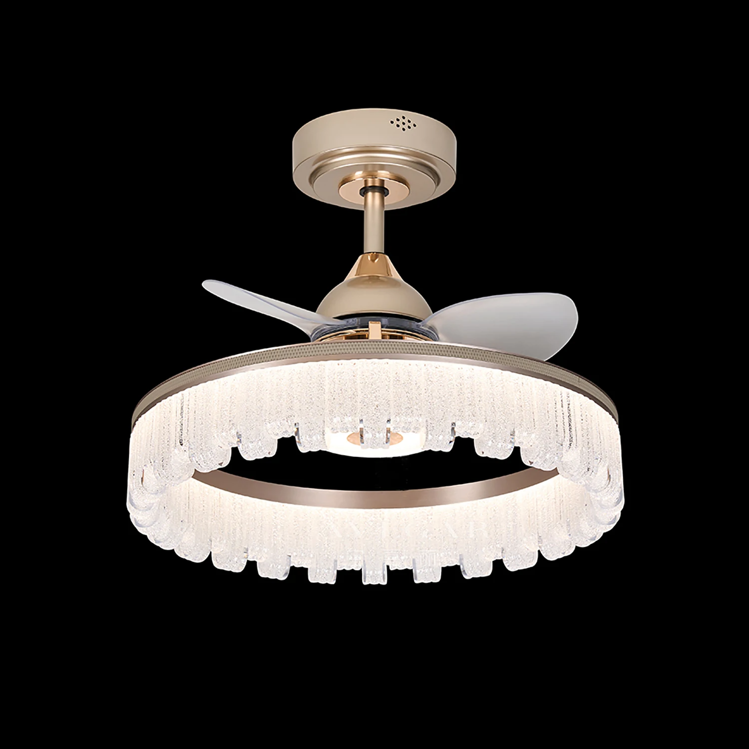 Farmhouse Fandelier Crystal Ceiling Fan With Light 6 Speeds Quiet Reversible Dc Motor Indoor Ceiling Fan