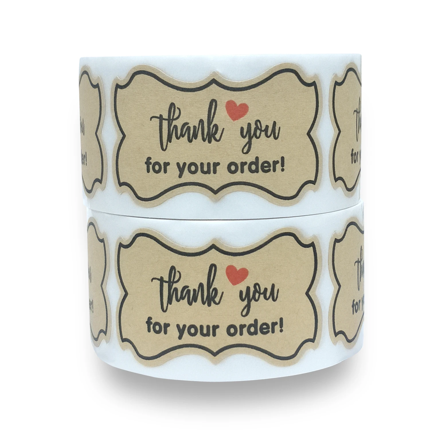 Factory direct sales of kraft paper self-adhesive labels Thank you for your order Sealing sticker baking cake decoration sticker