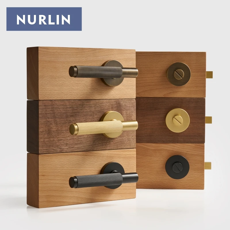 Nurlin Brass Indoor Thumbturn Lock Work With Deadbolt Latches Linear Knurled Detailing For Internal Bathroom Toilet Doors