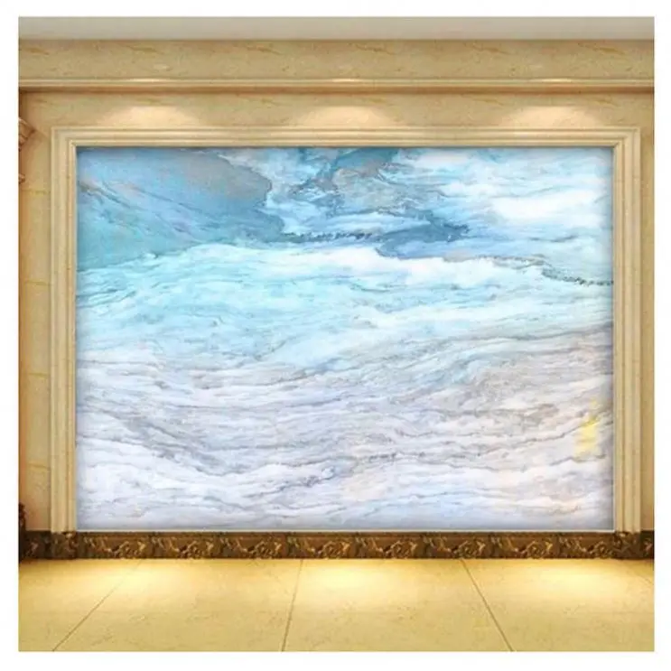 Beautiful Polished White Jade Onyx Marble Stone Slabs For TV Background