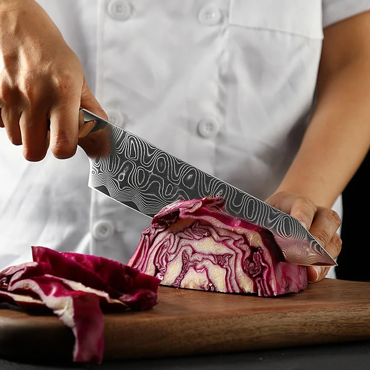 New Arrival Shogun Collection 67 Layer Japanese VG10 Steel  6 Piece Damascus Steel Kitchen Knife Set with Color G10 Handle