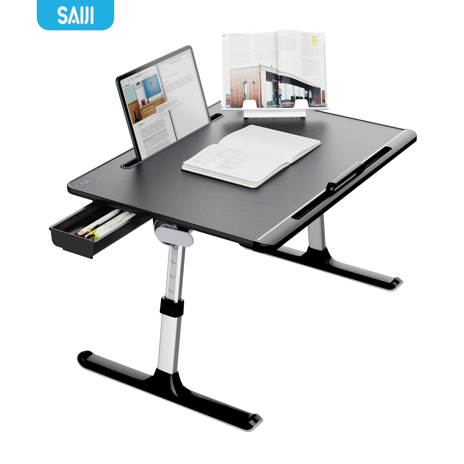 Фабрика OEM алюминиевый портативный столик на ножках Регулируемый складной 17-дюймовый ноутбук стол с выдвижными