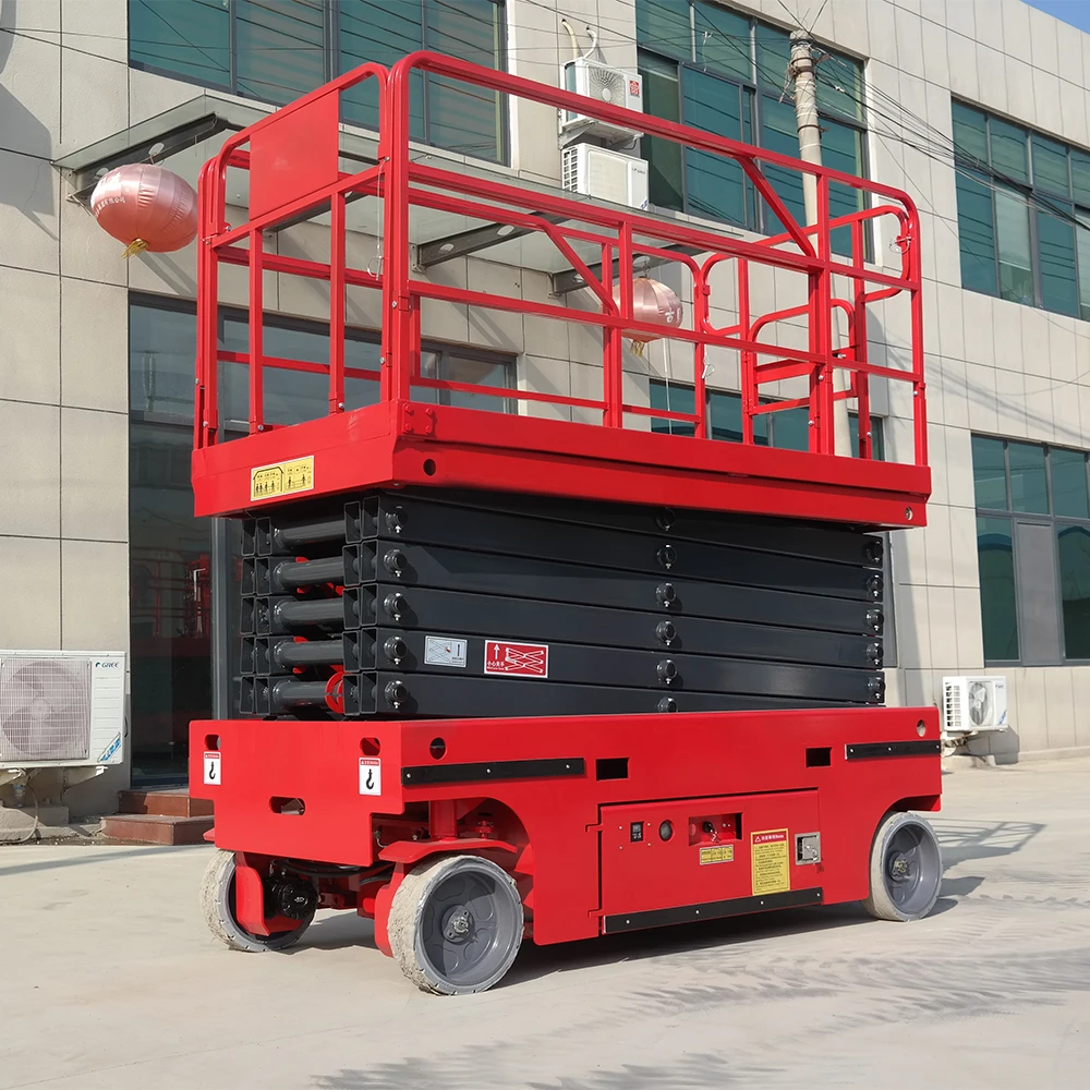 12m Self-Propelled Elevated Work Platform Battery Drive Hydraulic Lifting Scaffold Platform