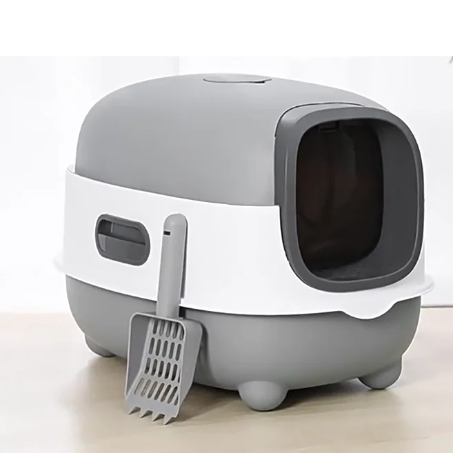 Multifunctional Cat Litter Box Pet Furniture Enclosed Cat Toilet with Odor Removal System and Scoop