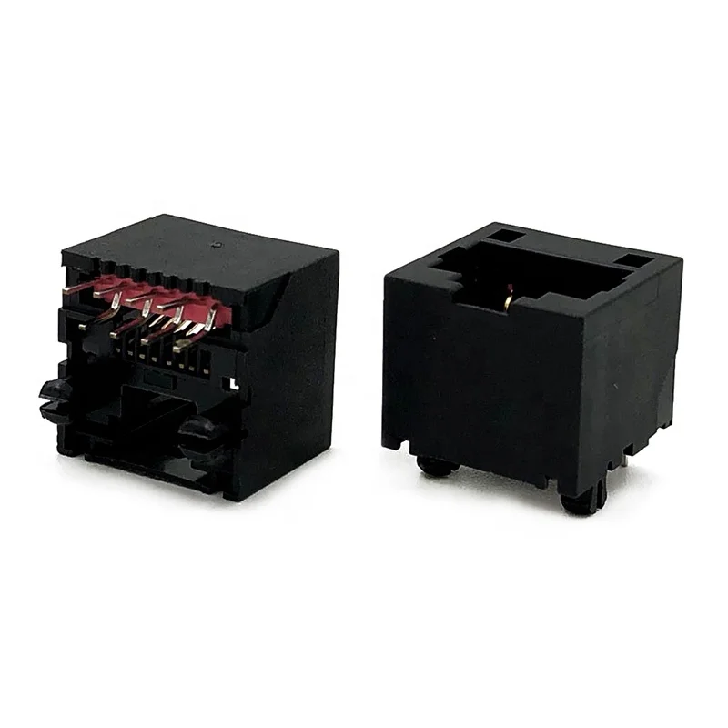 Modular Jack  RJ45 Connector Top Entry   8P8C Vertical  Single Port 180 Degree 5224 DIP Connector H=12.7mm