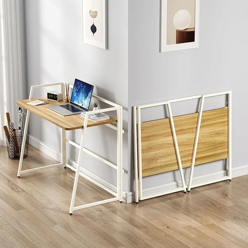 NEW DESIGN NO ASSEMBLY FOLDING DESKS COMPUTER TABLE WITH GUARDRAIL FOR HOME OFFICE