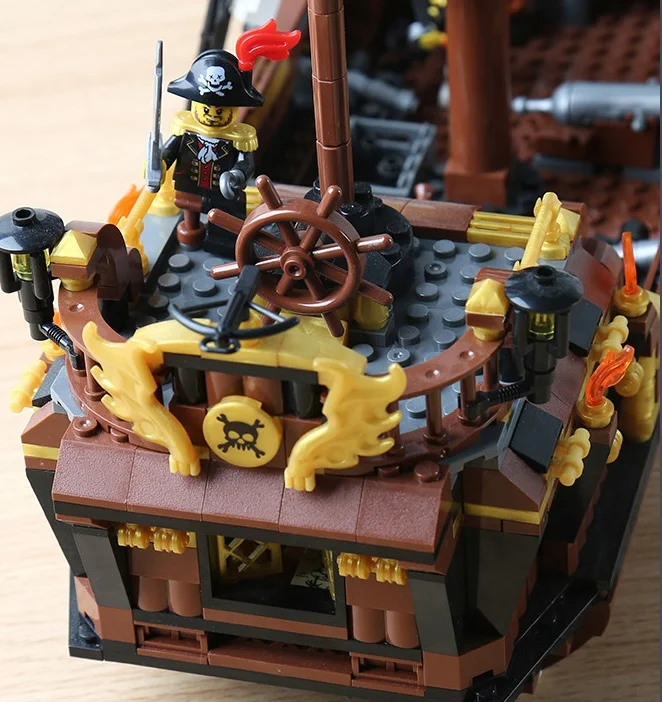 New Arrivals Legos Particle Building Blocks Pirate Ship Boat 3D Model Moc Building Brick Set Toys