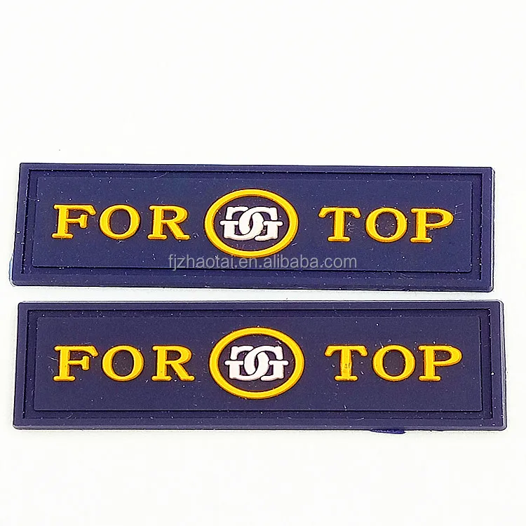 Custom Embossed 3D PVC Rubber Label Rubber Logo Patches Custom Clothing Labels