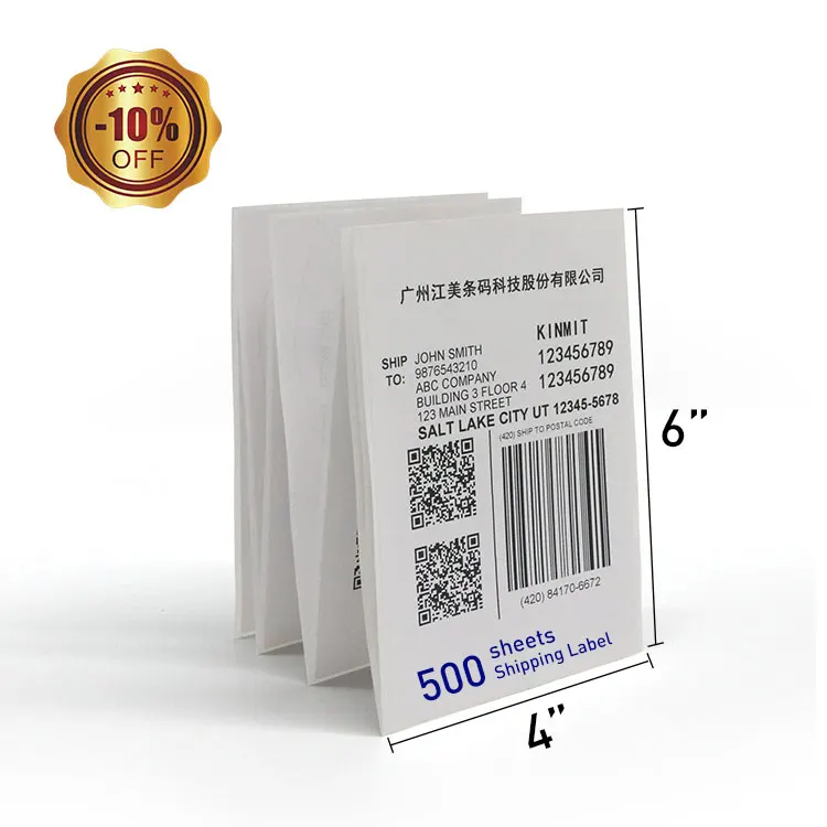 Ready To ship 100% Three Proofings Paper Direct Thermal Labels Compatible White Blank 4X6 Shipping Label